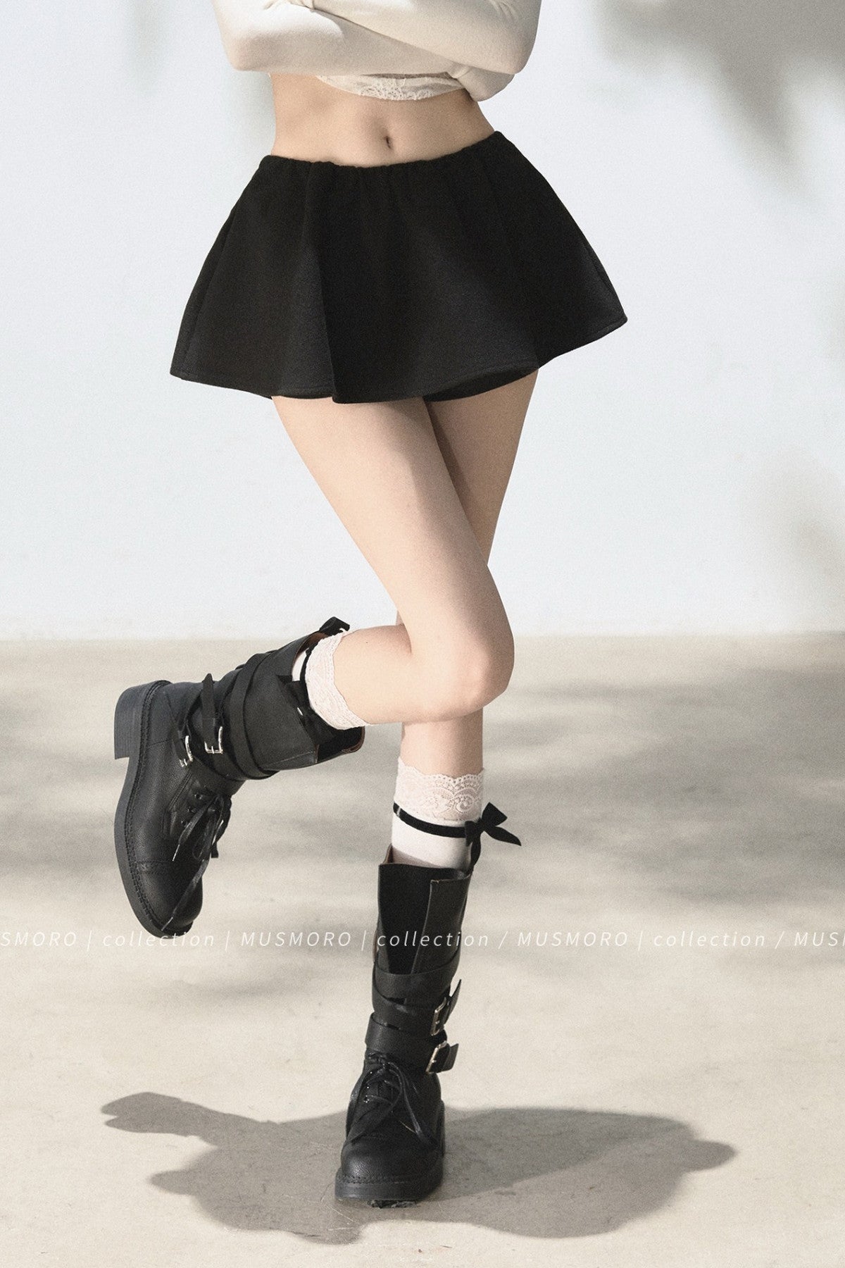 Elastic Waist A-Line Skirt