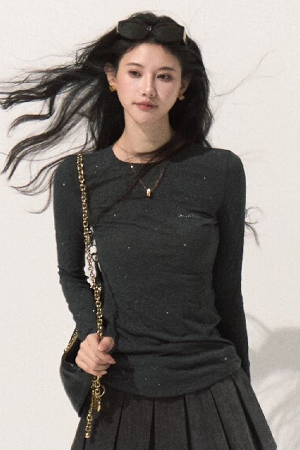 Silver Sprinkle Textured Knit Top
