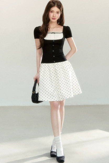 Minifalda Evasé con Lunares