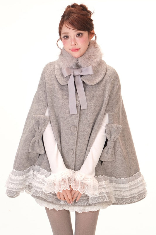 Fleece-Lined Lace Cape Set-Up