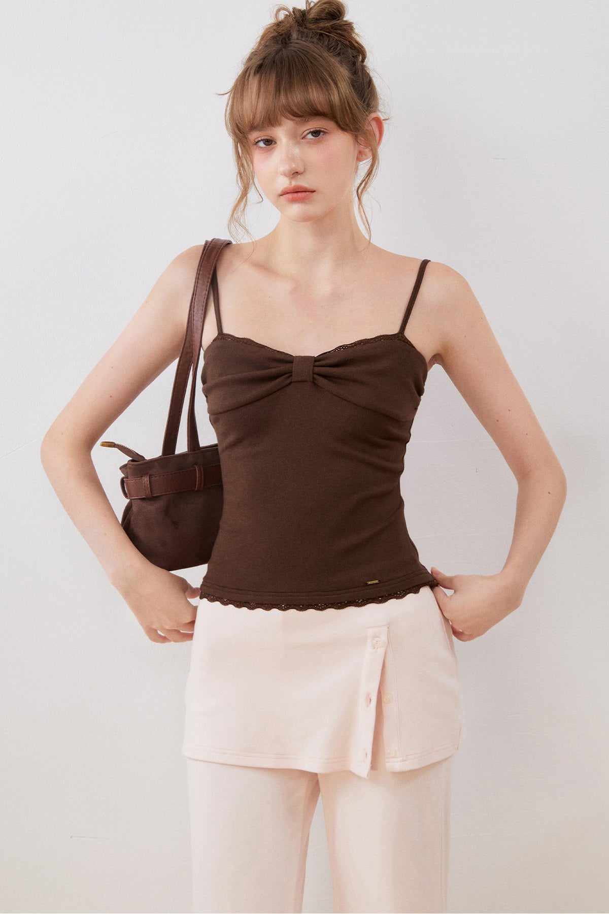 V-Neck Wrap Knit Top Set-Up