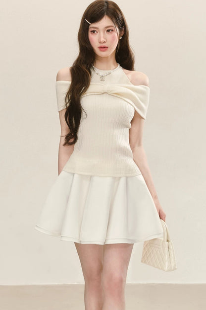 Halter Neck Knit Top