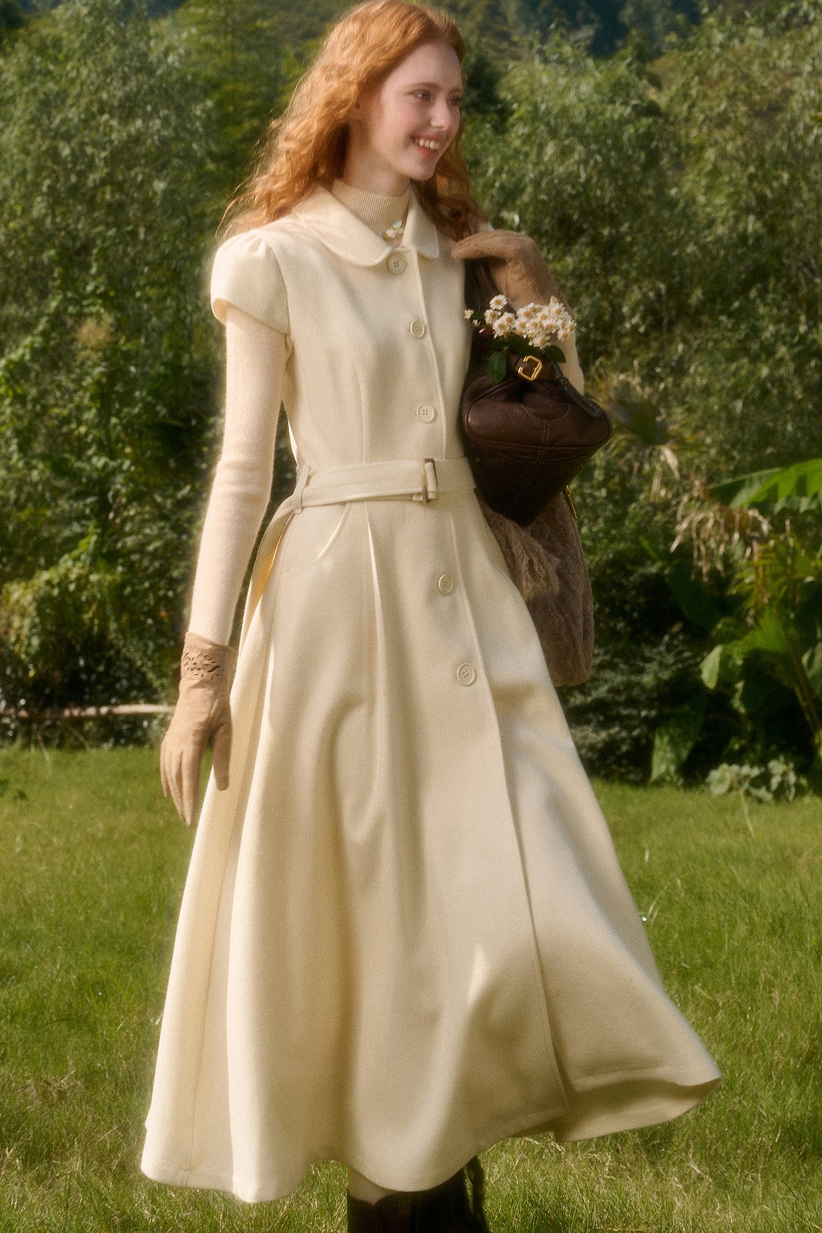 Retro Wool Doll Collar Dress