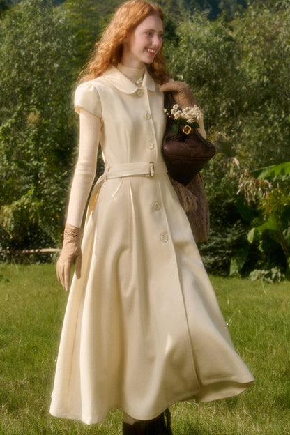 Retro Wool Doll Collar Dress