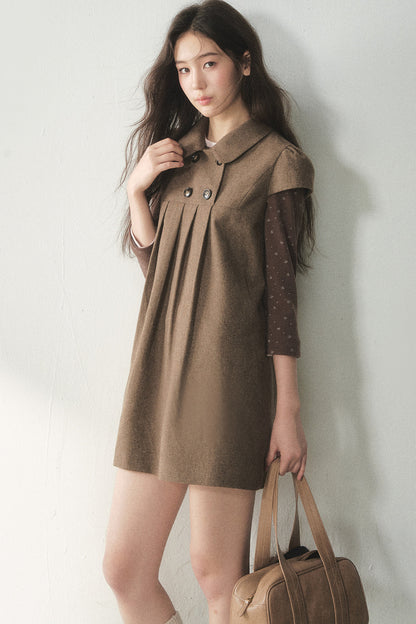 Chestnut Letterhead Merino Wool Dress