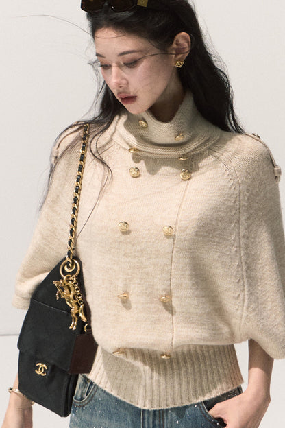 Wool Pullover Cape Shawl Coat