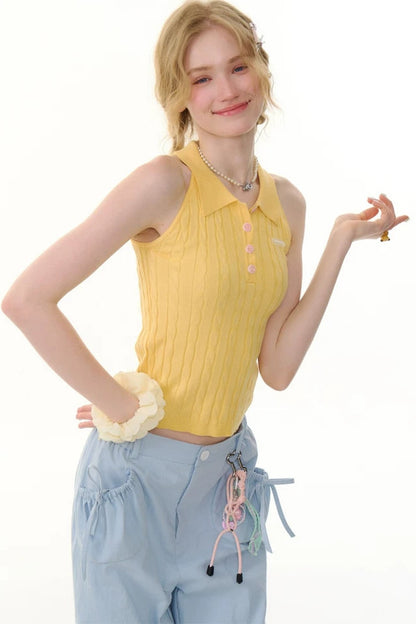 Gilet Polo in Maglia Retrò