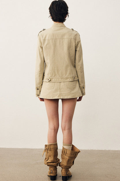 Retro Washed Double-Breasted Jacket