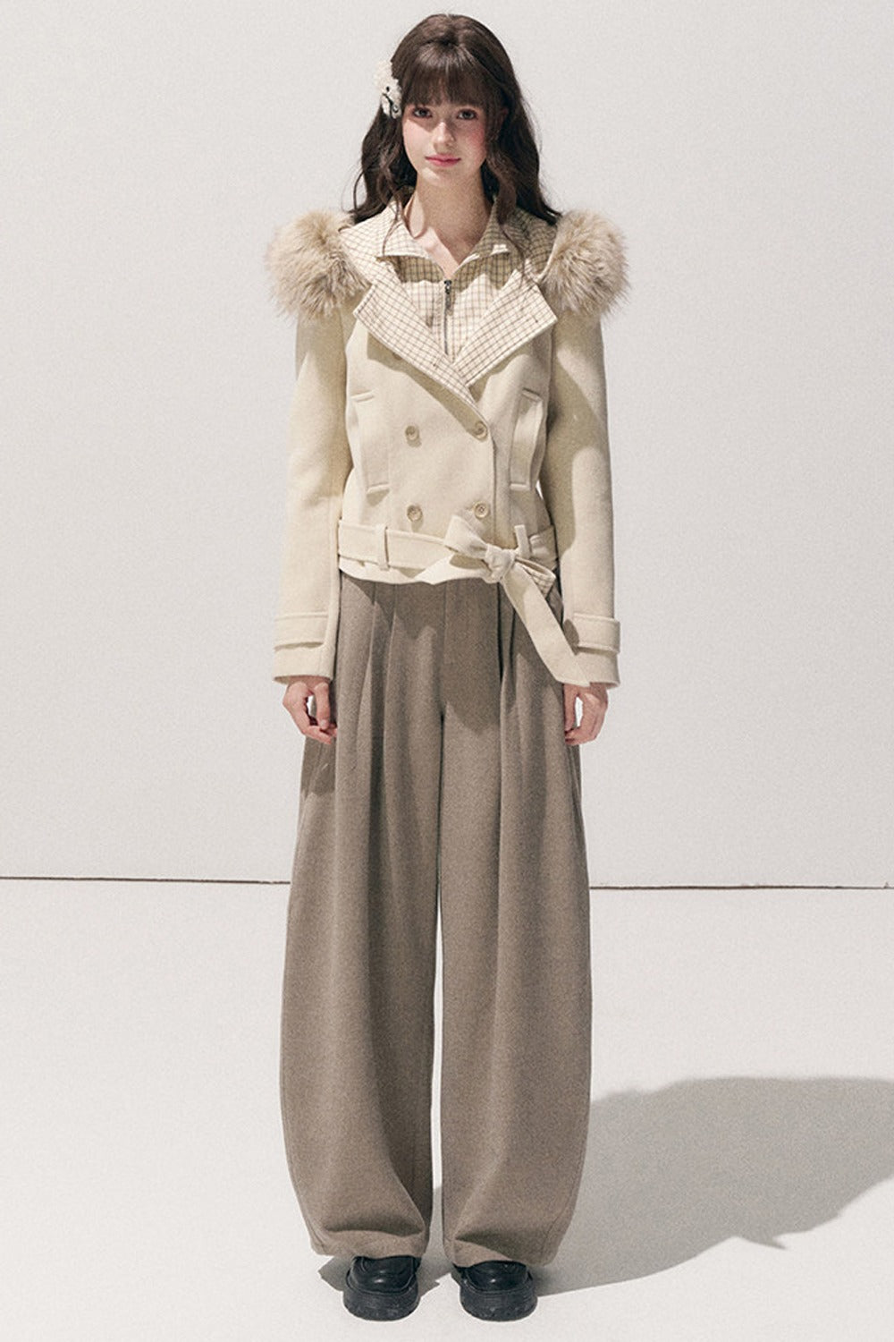 High-Waisted Petite Wide-Leg Pants