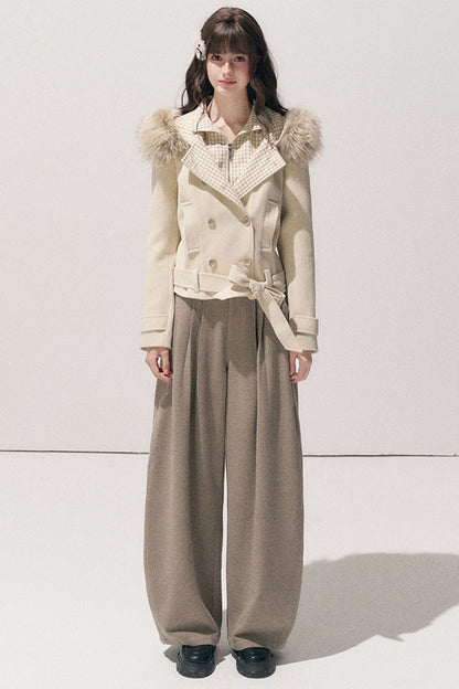 High-Waisted Petite Wide-Leg Pants