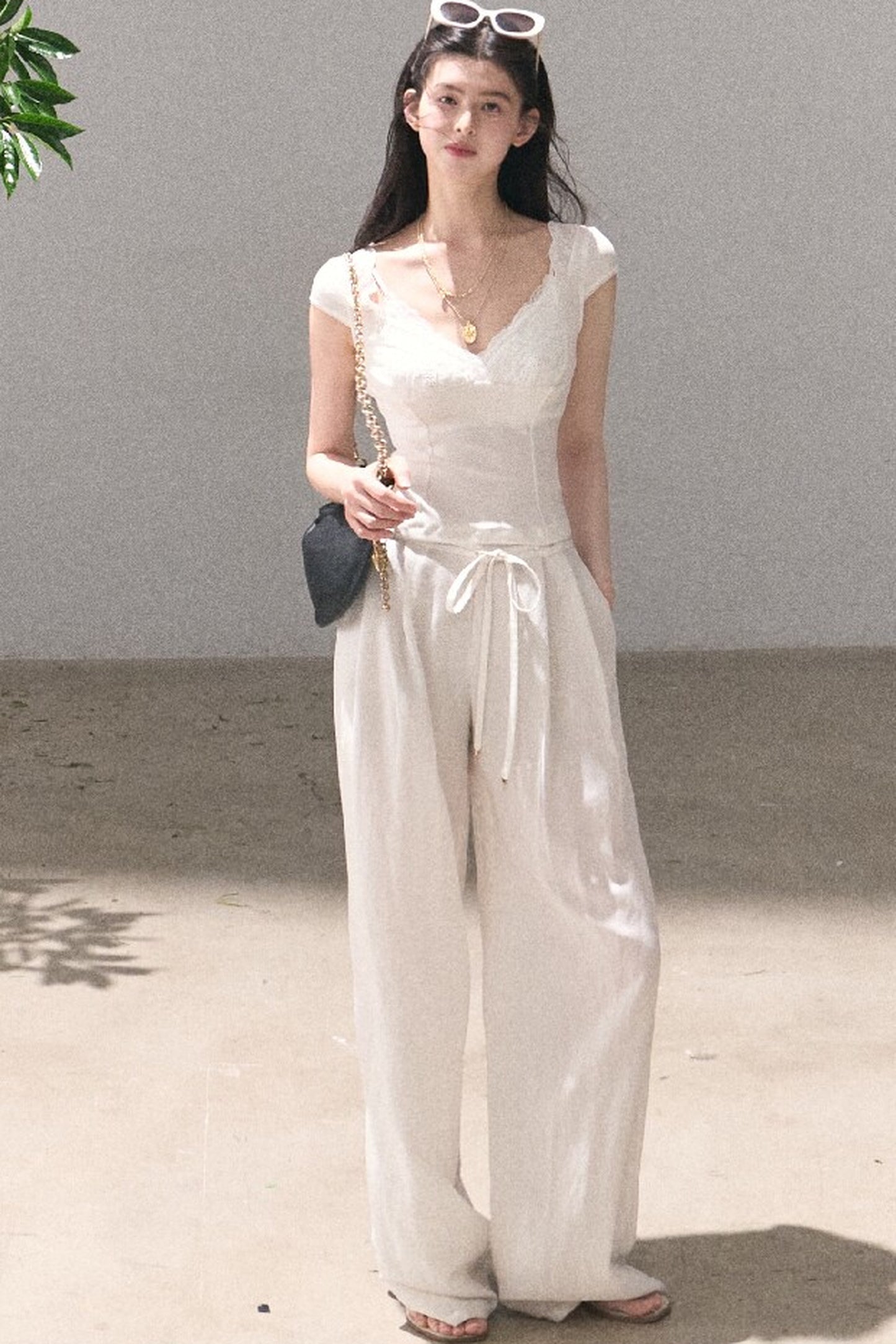 Lyocell Linen Wide-Leg Pants