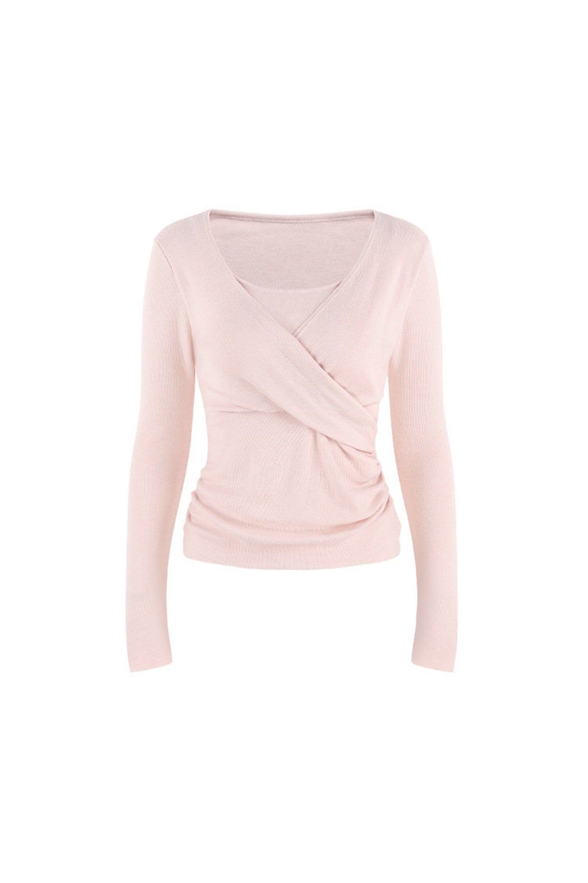Round Neck Waist-Cinching Knit Top