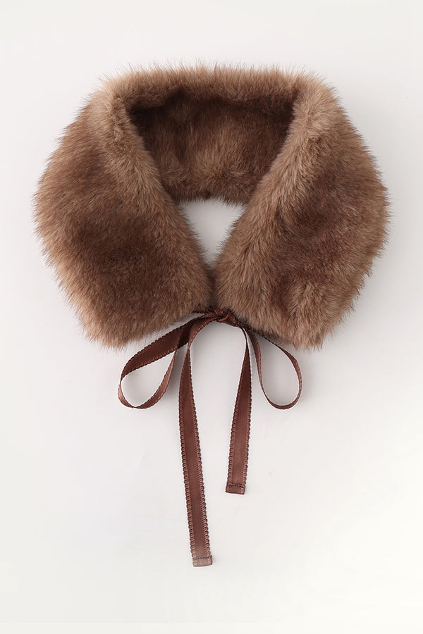 Retro Bow Fur Collar Cardigan