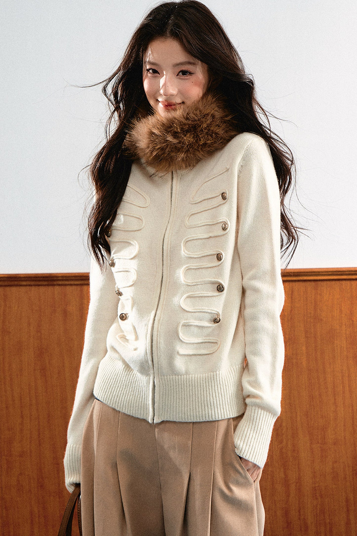 Retro Napoleon Zipper Sweater