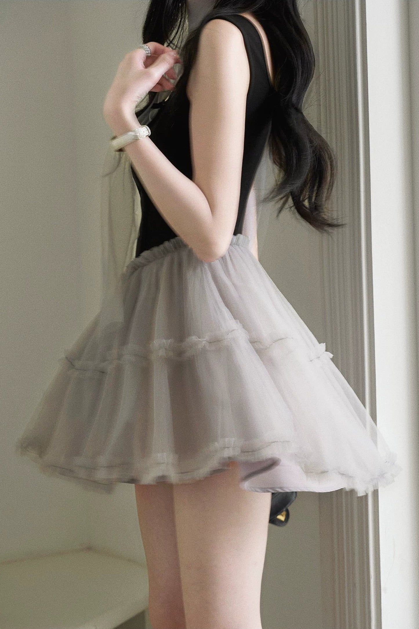 Narcissus Mesh Patchwork Dress