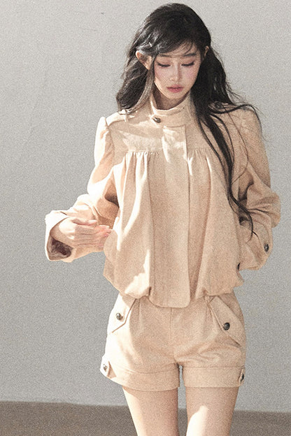 Ensemble veste et short en suédine