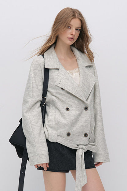 Belted Wool A-Line Skirt