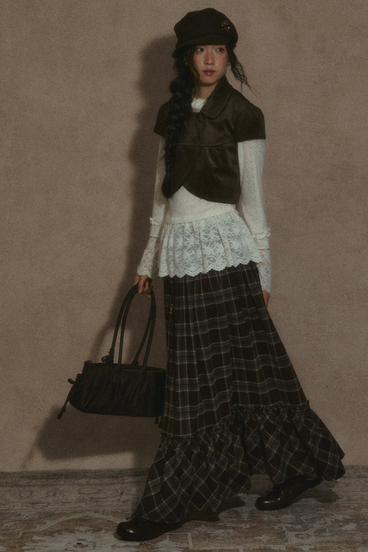 Gilet vintage croisé à revers