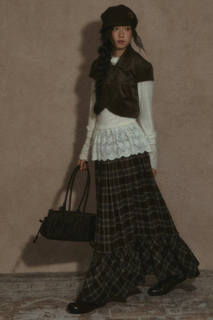 Gilet vintage croisé à revers