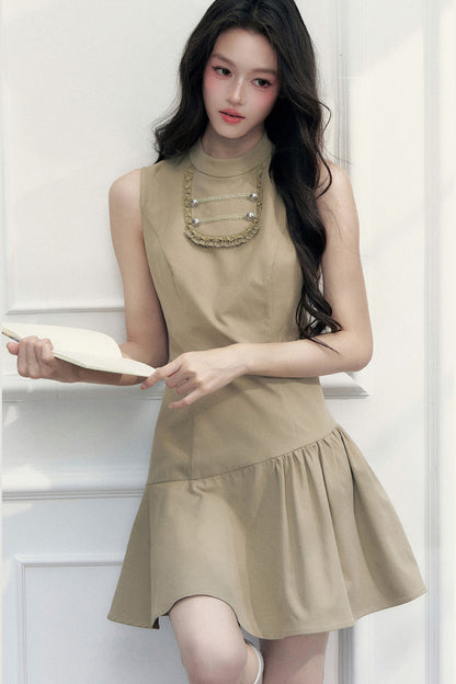 Retro Metal Double-Breasted Napoleon Jacket and Dress Set-Up