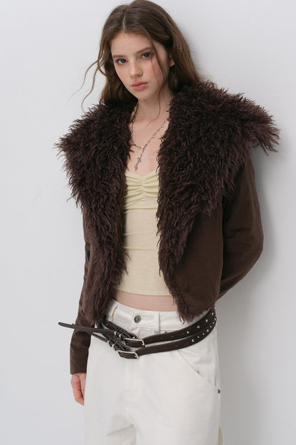 Fur Collar Shawl Down Jacket