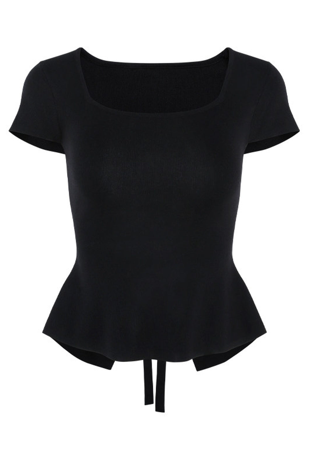 Square Neck Knit Top and Polka Dot Skirt Set-Up