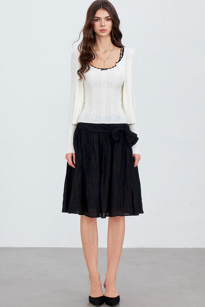 Asymmetrical Bowknot A-Line Skirt