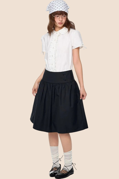 Falda plisada floral retro