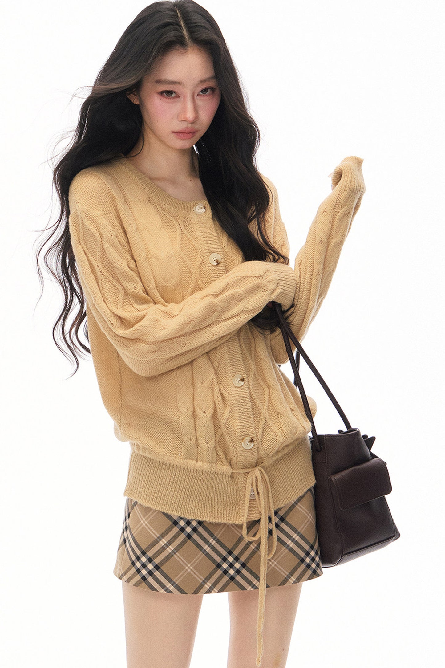 Early Autumn Knit Cardigan and Skirt Set-Up
