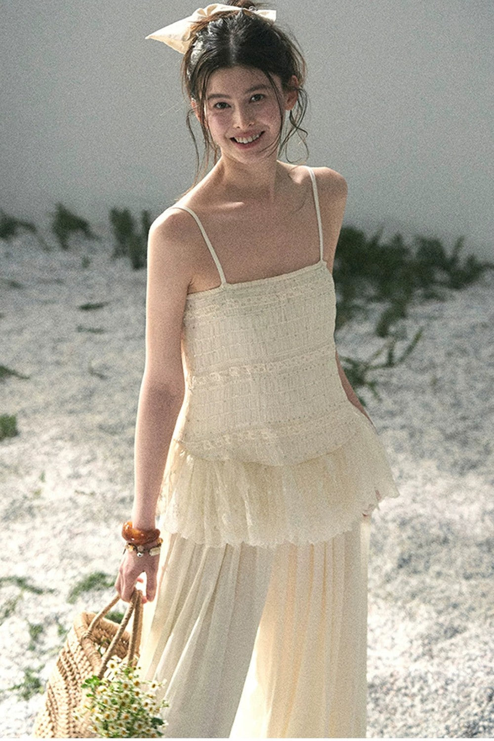 French Lace Summer Top and Pants Set