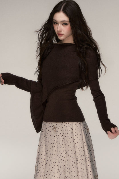 Weiches Windcape-Pullover-Strickoberteil