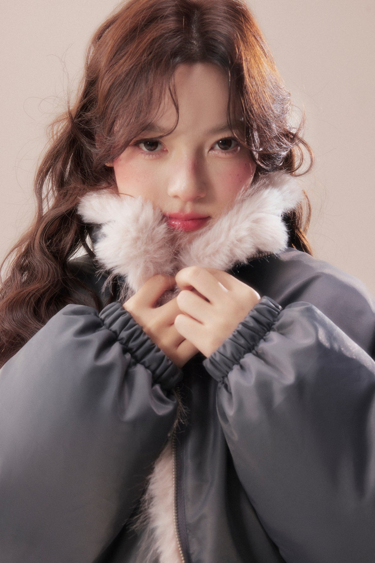 Patchwork Plush Down Jacket