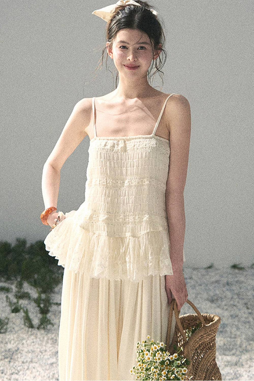 French Lace Summer Top and Pants Set
