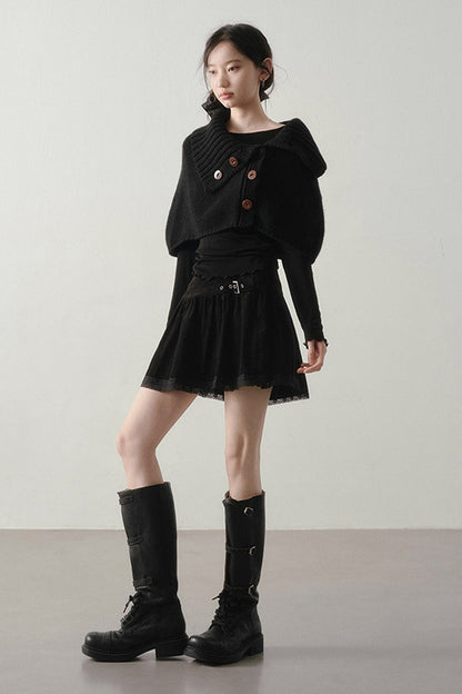 Lace Spliced Skirt