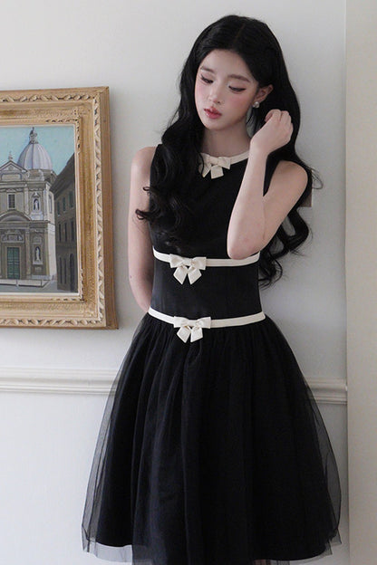 Sleeveless Bow A-Line Dress