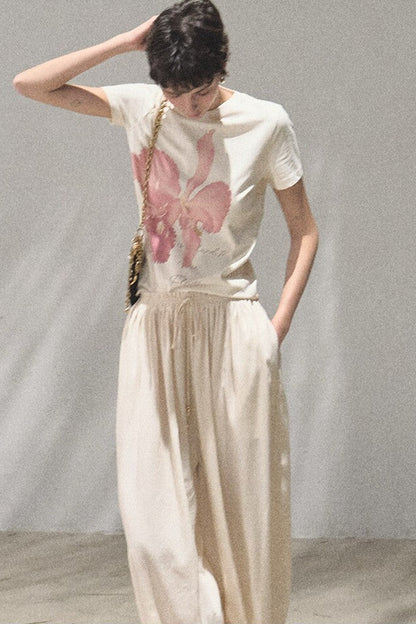 Cotton Printed Short Sleeve Top