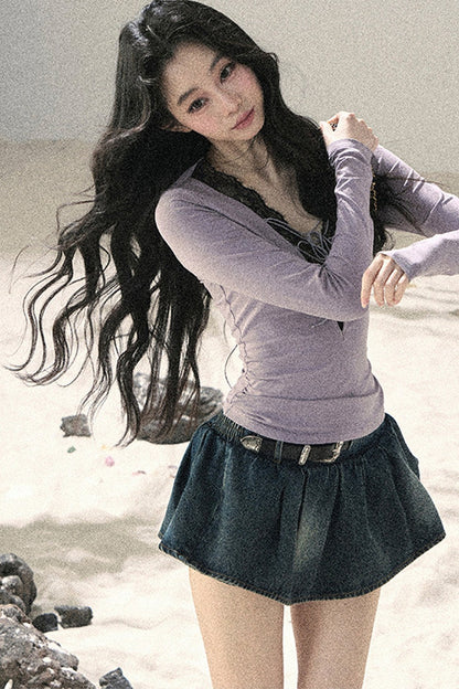 Iris Lace V-Neck Top