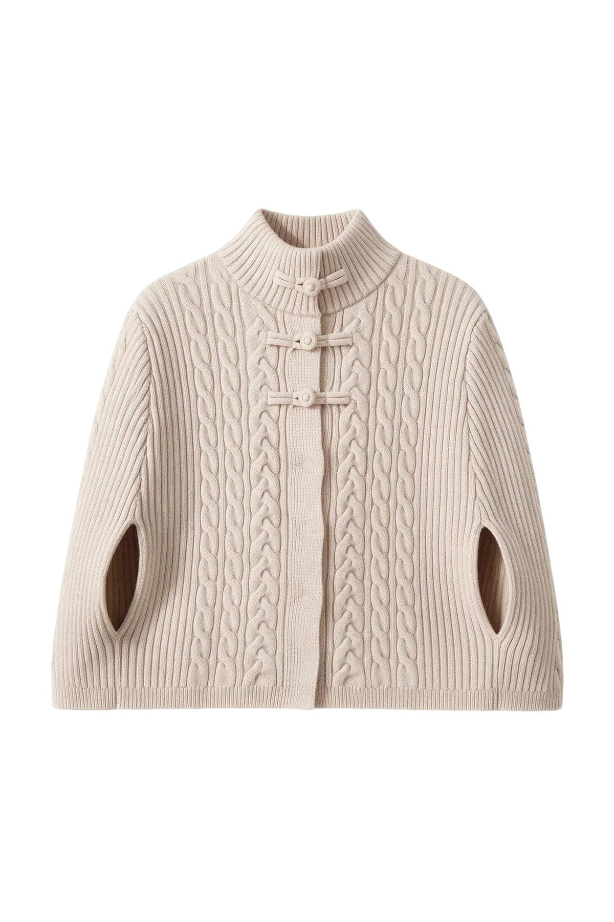 New Chinese Style Cable Knit Cape