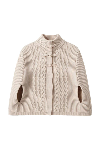 New Chinese Style Cable Knit Cape
