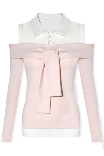 Off-Shoulder Layered-Look Tie Top