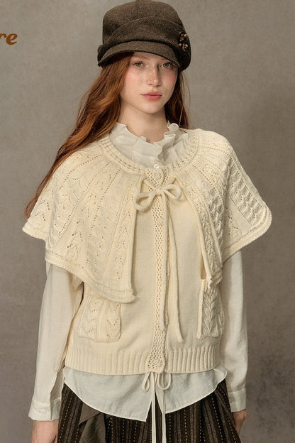Cable Knit Cape Sweater