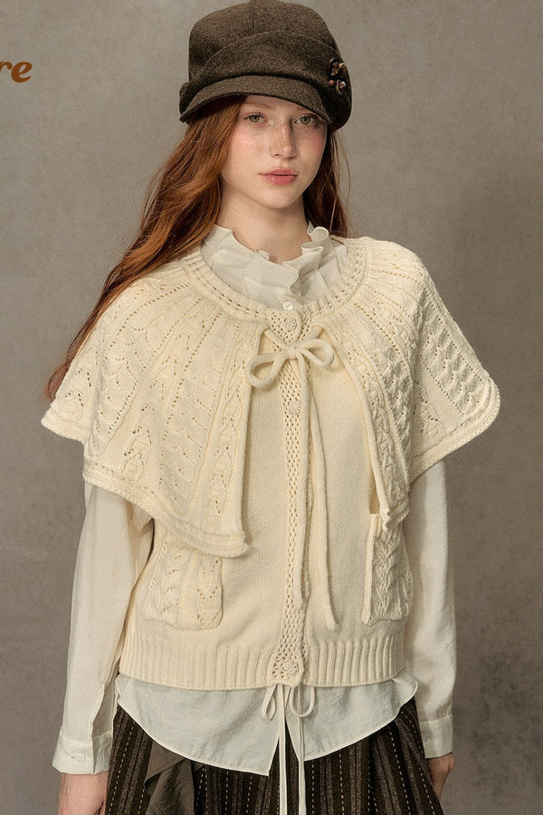 Cable Knit Cape Sweater