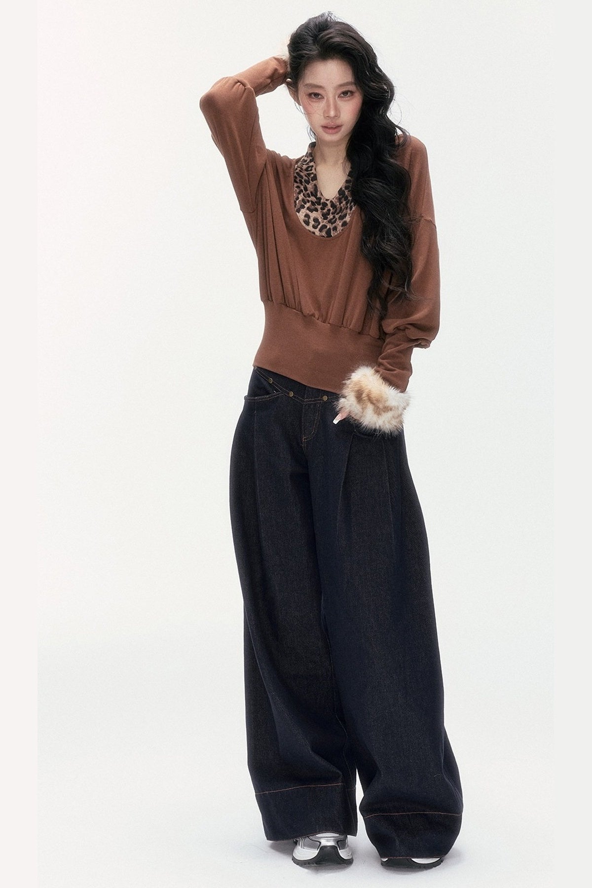 Detachable Halter Batwing U-Neck Knit Top Set-Up