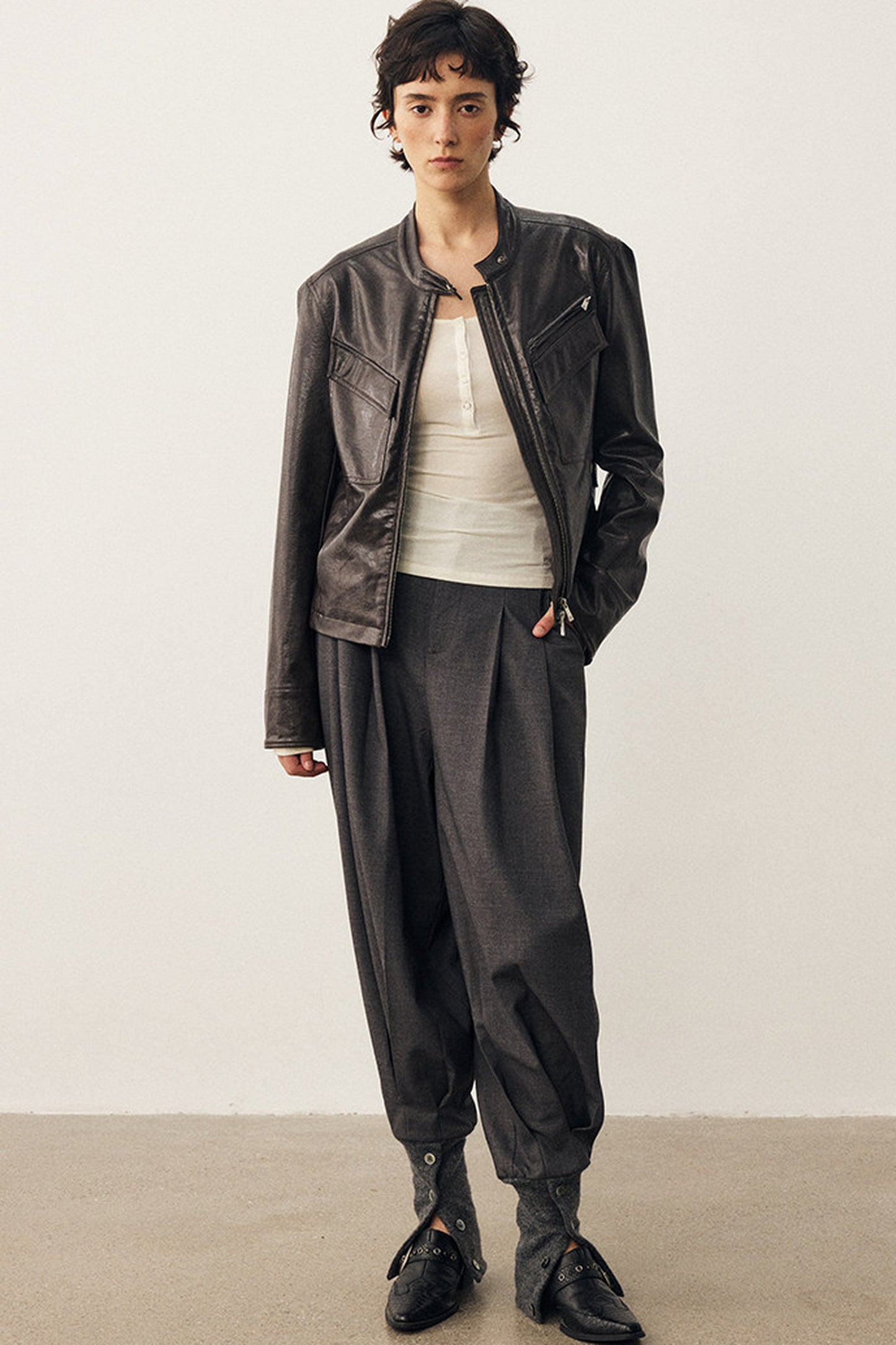 Blackcurrant Slim Leather Jacket
