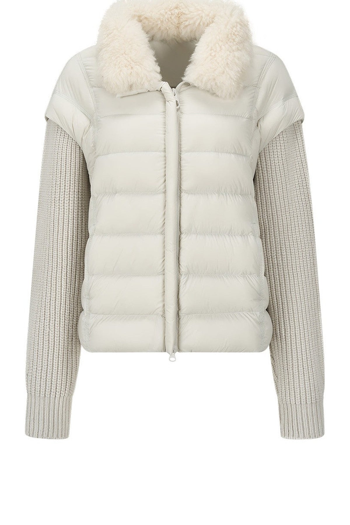 Convertible Detachable Knit Sleeve Down Vest