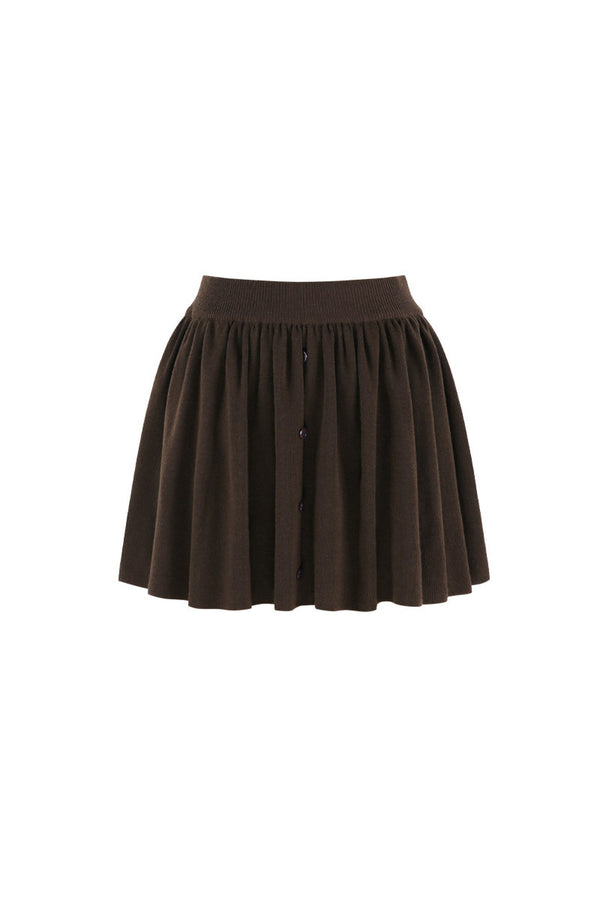 Hollow-Out Knit Cardigan and Skirt Set-Up