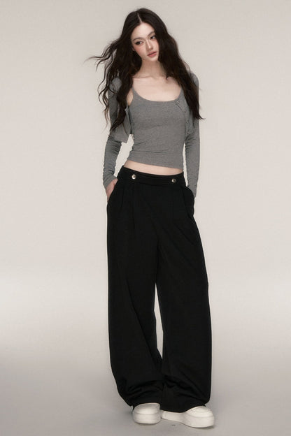 Long-Sleeved Top and Camisole Set