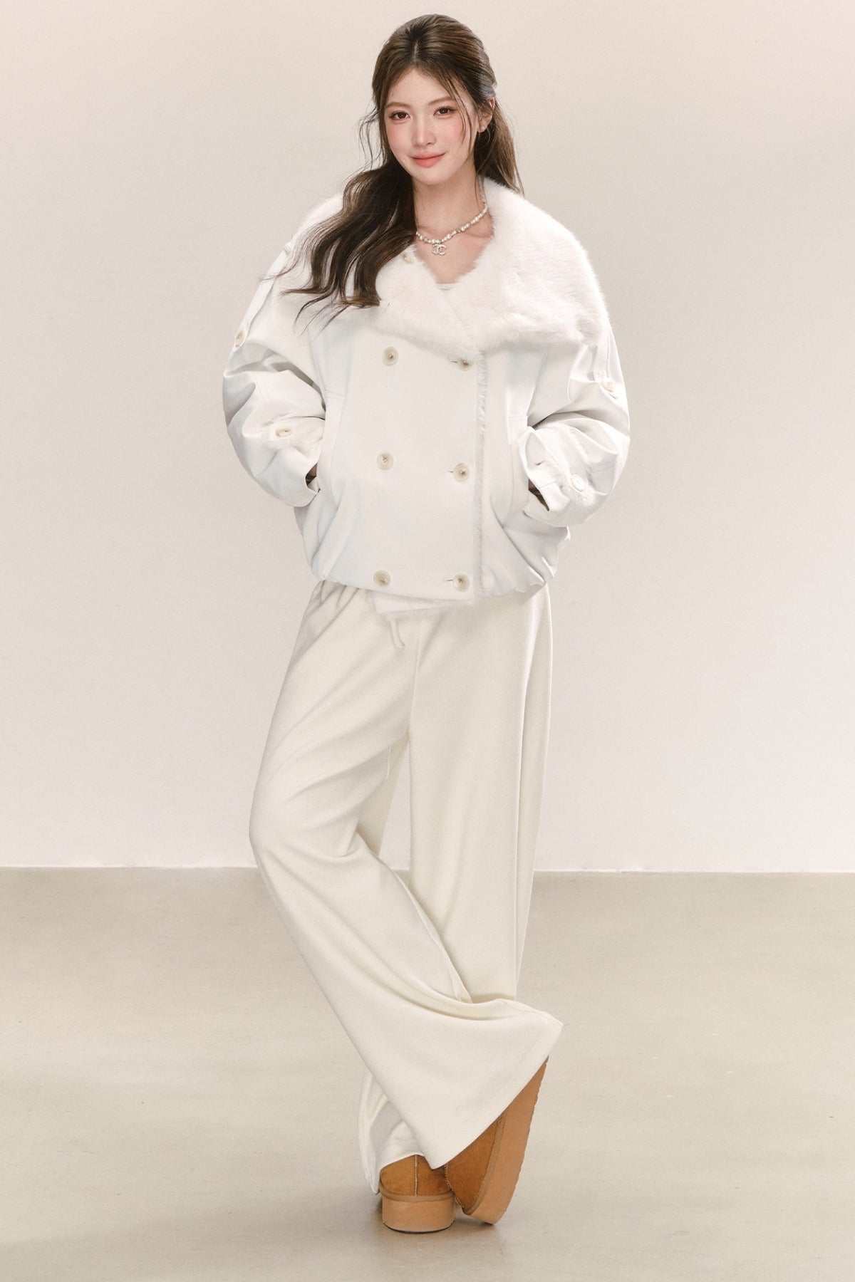 Thickened Knit Wide-Leg Pants