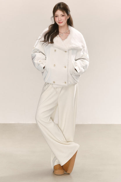 Thickened Knit Wide-Leg Pants