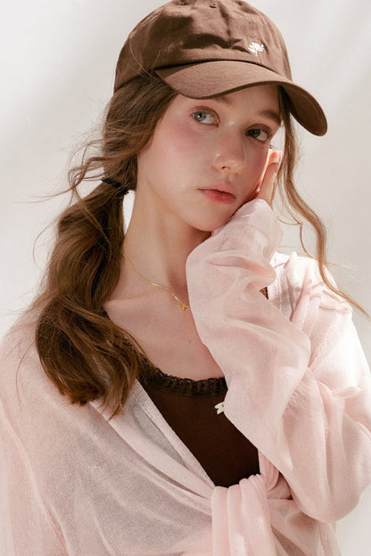 Airy Knit Tie-Up Cardigan